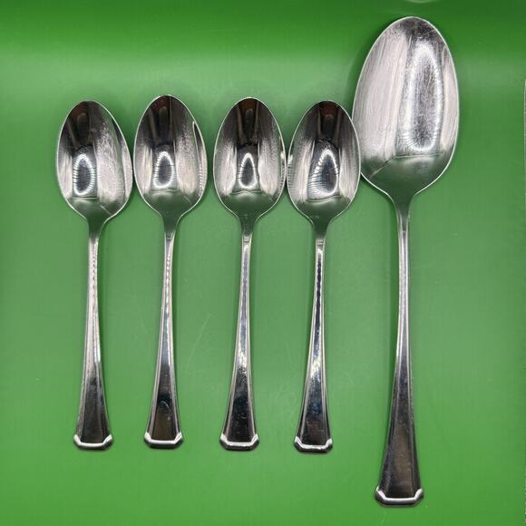Oneida Other - Oneida Apollonia Set of 4 Teaspoons 6 1/4" 1 Serving Spoon Replacement Flatware